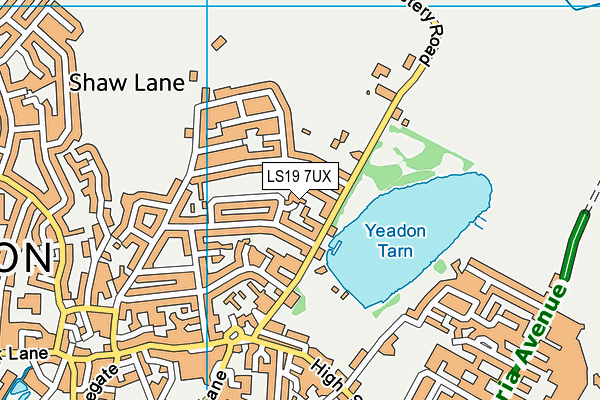 LS19 7UX map - OS VectorMap District (Ordnance Survey)
