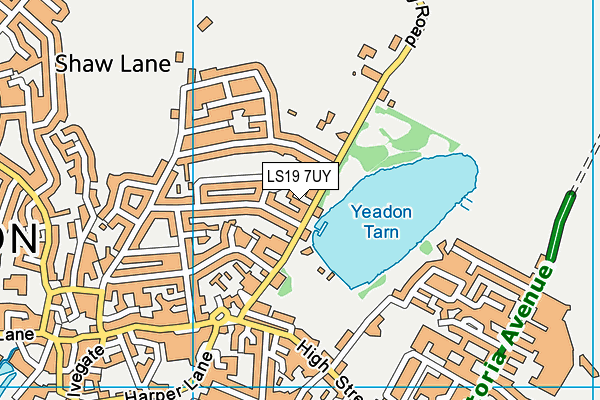 LS19 7UY map - OS VectorMap District (Ordnance Survey)