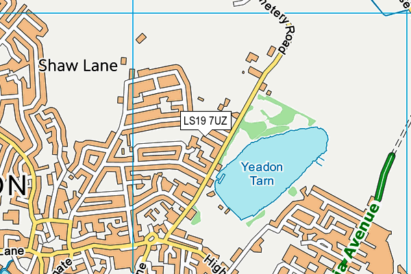 LS19 7UZ map - OS VectorMap District (Ordnance Survey)