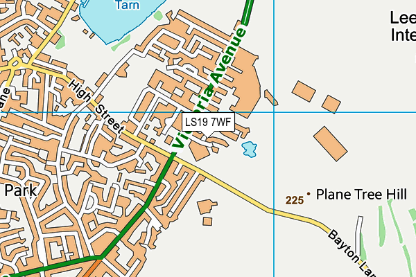 LS19 7WF map - OS VectorMap District (Ordnance Survey)