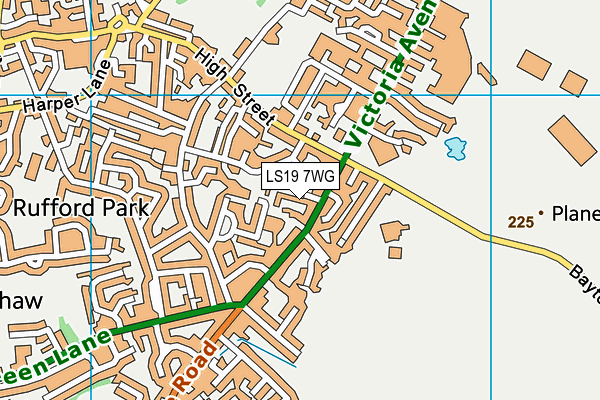 LS19 7WG map - OS VectorMap District (Ordnance Survey)