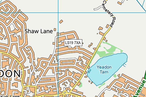 LS19 7XA map - OS VectorMap District (Ordnance Survey)