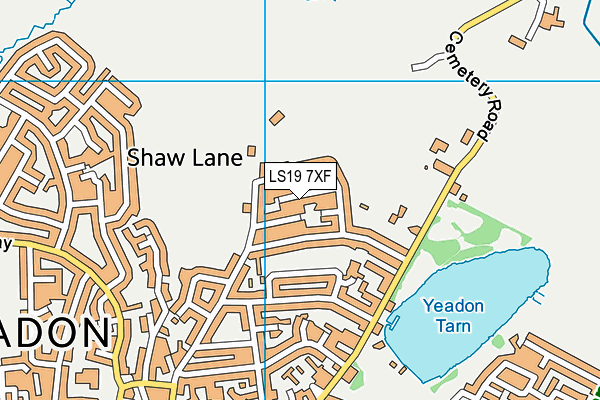 LS19 7XF map - OS VectorMap District (Ordnance Survey)