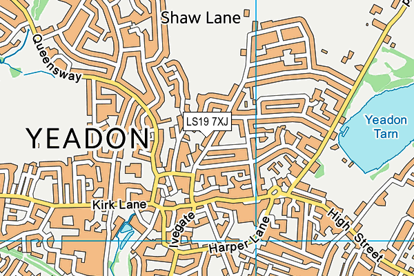 LS19 7XJ map - OS VectorMap District (Ordnance Survey)