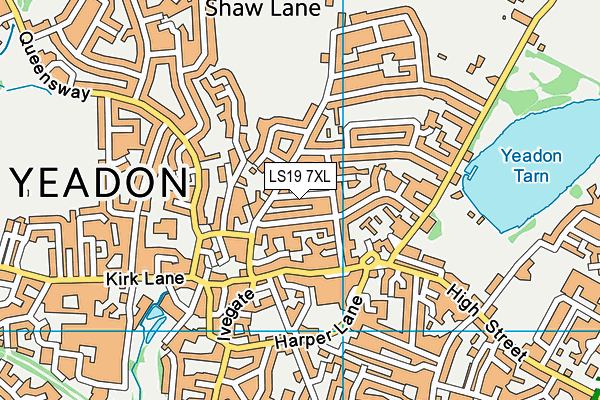 LS19 7XL map - OS VectorMap District (Ordnance Survey)