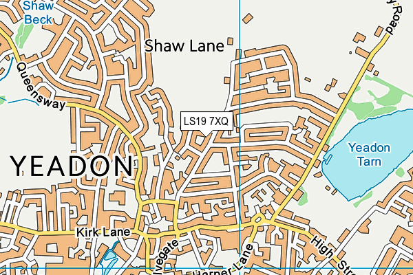 LS19 7XQ map - OS VectorMap District (Ordnance Survey)