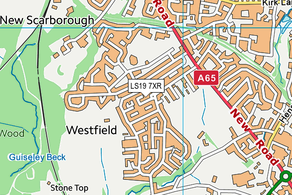 LS19 7XR map - OS VectorMap District (Ordnance Survey)