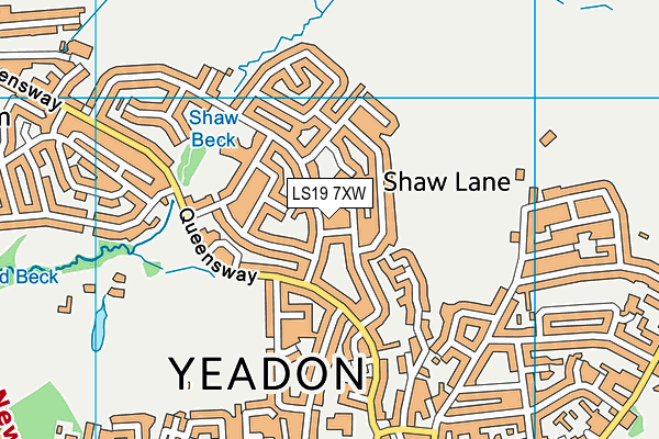 LS19 7XW map - OS VectorMap District (Ordnance Survey)