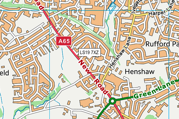 LS19 7XZ map - OS VectorMap District (Ordnance Survey)