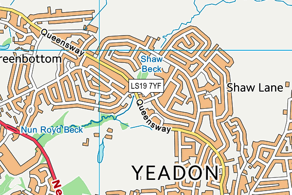 LS19 7YF map - OS VectorMap District (Ordnance Survey)