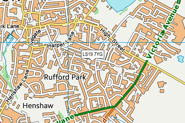 LS19 7YG map - OS VectorMap District (Ordnance Survey)