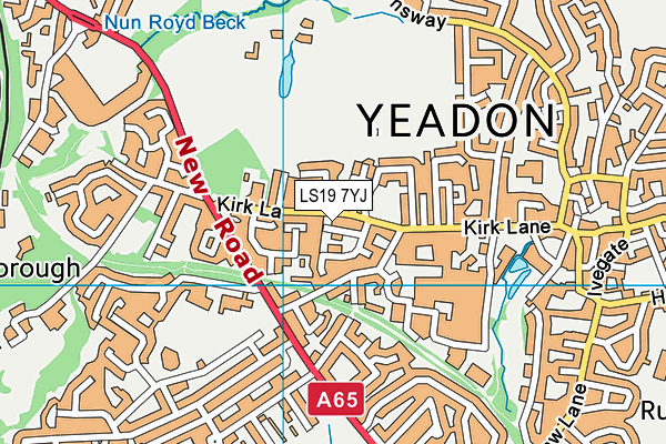 LS19 7YJ map - OS VectorMap District (Ordnance Survey)