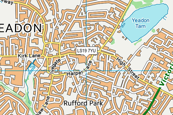 LS19 7YU map - OS VectorMap District (Ordnance Survey)
