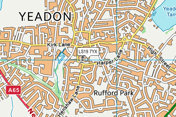 LS19 7YX map - OS VectorMap District (Ordnance Survey)