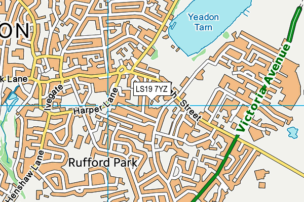 LS19 7YZ map - OS VectorMap District (Ordnance Survey)