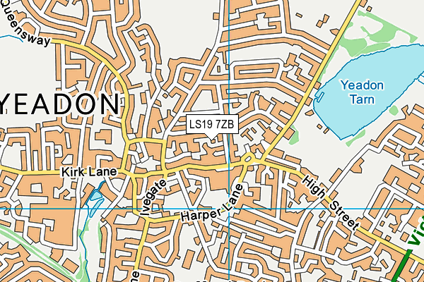LS19 7ZB map - OS VectorMap District (Ordnance Survey)