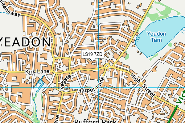 LS19 7ZD map - OS VectorMap District (Ordnance Survey)