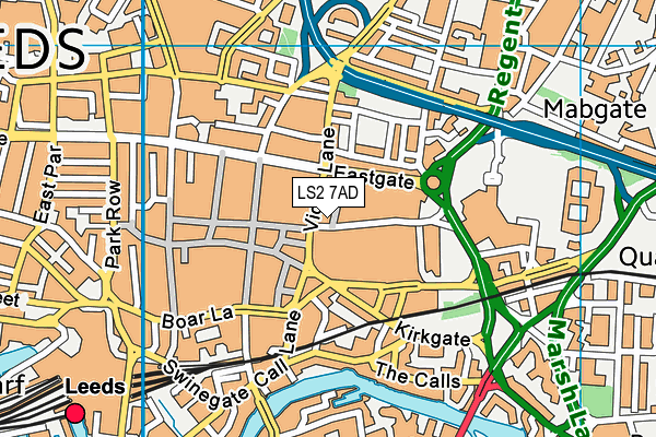 LS2 7AD map - OS VectorMap District (Ordnance Survey)