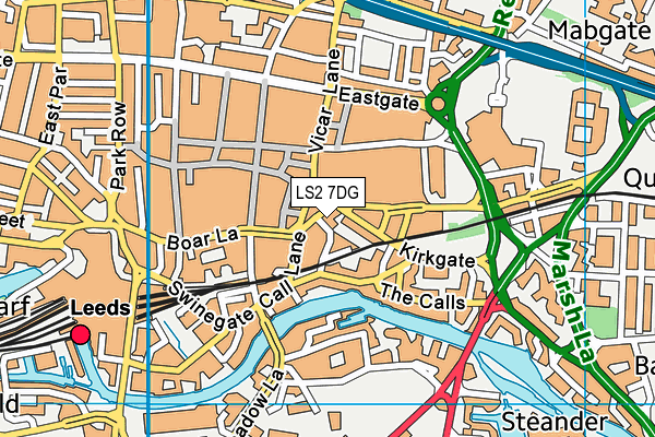 LS2 7DG map - OS VectorMap District (Ordnance Survey)