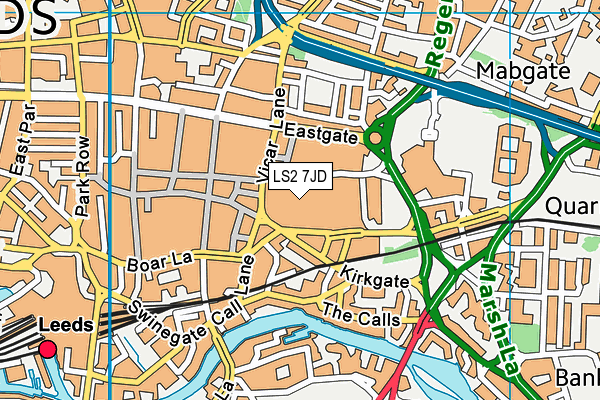 LS2 7JD map - OS VectorMap District (Ordnance Survey)