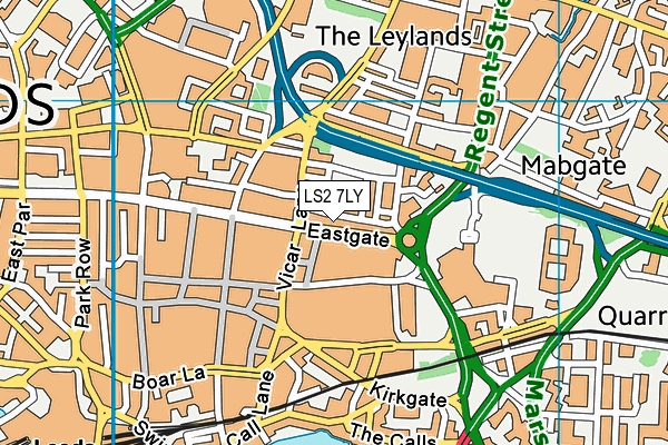 LS2 7LY map - OS VectorMap District (Ordnance Survey)