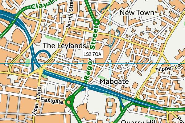 LS2 7QA map - OS VectorMap District (Ordnance Survey)