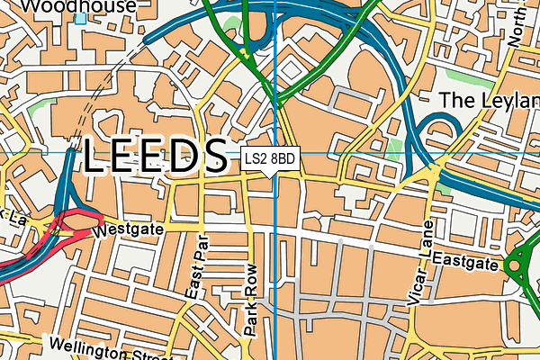 LS2 8BD map - OS VectorMap District (Ordnance Survey)