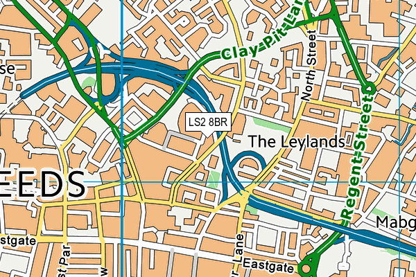 LS2 8BR map - OS VectorMap District (Ordnance Survey)
