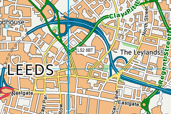 Puregym (Leeds City Centre North) map (LS2 8BT) - OS VectorMap District (Ordnance Survey)