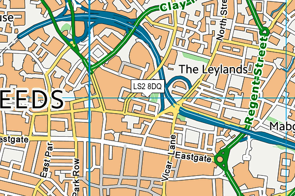 LS2 8DQ map - OS VectorMap District (Ordnance Survey)