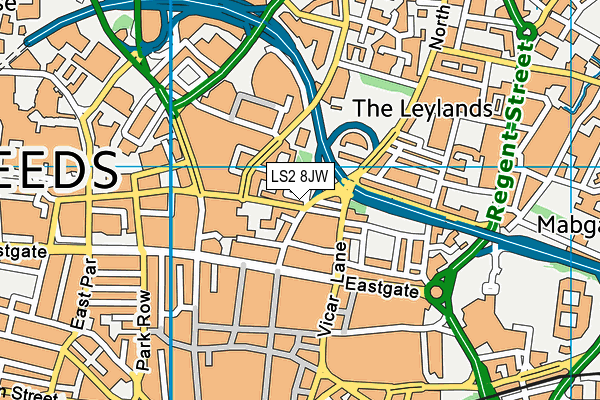 LS2 8JW map - OS VectorMap District (Ordnance Survey)