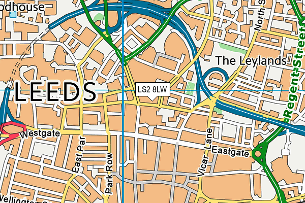 LS2 8LW map - OS VectorMap District (Ordnance Survey)