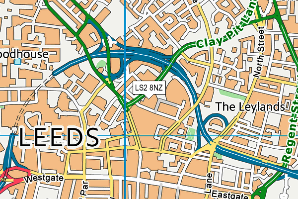 LS2 8NZ map - OS VectorMap District (Ordnance Survey)