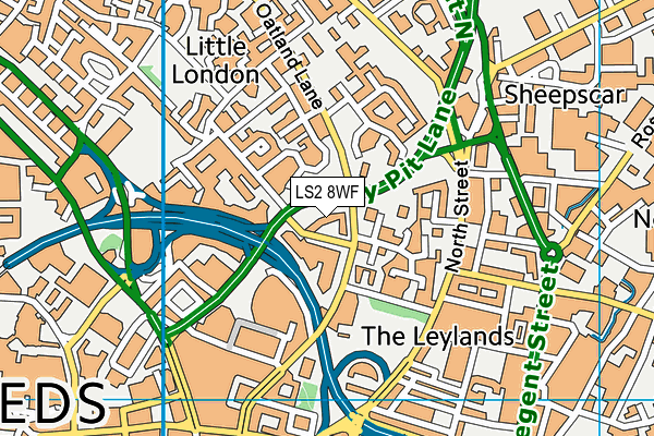 LS2 8WF map - OS VectorMap District (Ordnance Survey)