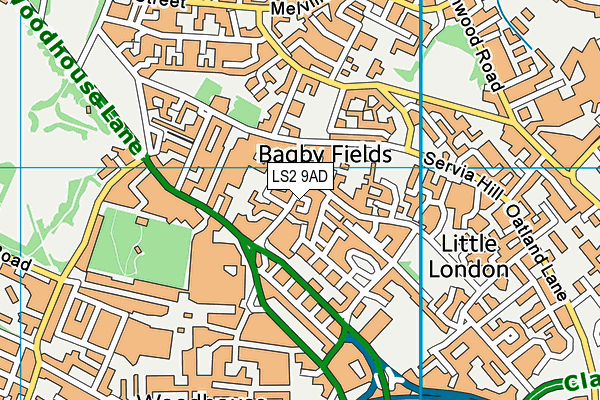 LS2 9AD map - OS VectorMap District (Ordnance Survey)