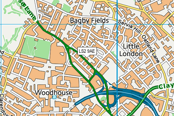 LS2 9AE map - OS VectorMap District (Ordnance Survey)