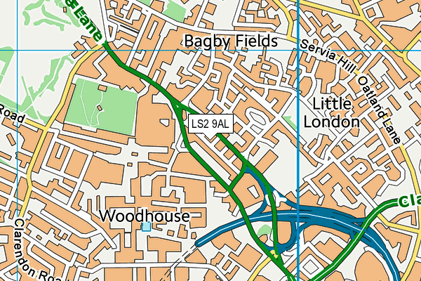 LS2 9AL map - OS VectorMap District (Ordnance Survey)