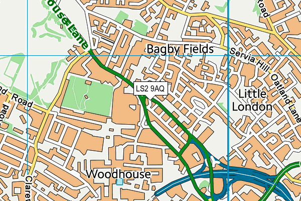 Leeds Arts University map (LS2 9AQ) - OS VectorMap District (Ordnance Survey)
