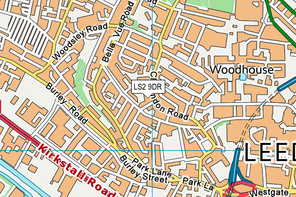 LS2 9DR map - OS VectorMap District (Ordnance Survey)