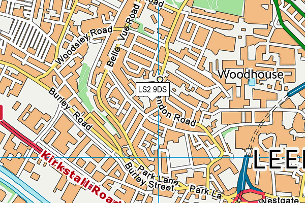 LS2 9DS map - OS VectorMap District (Ordnance Survey)