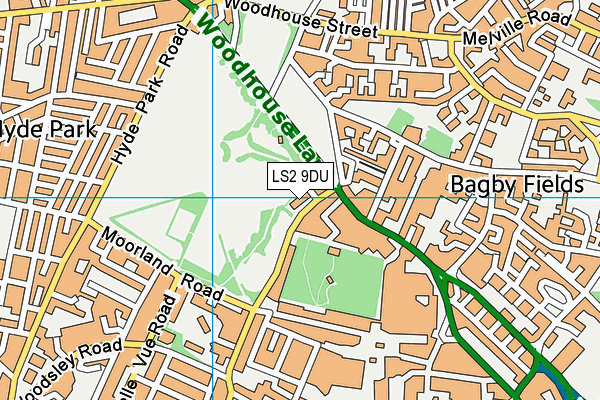 LS2 9DU map - OS VectorMap District (Ordnance Survey)