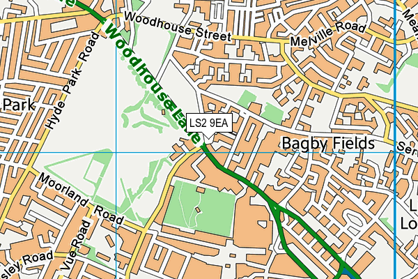 LS2 9EA map - OS VectorMap District (Ordnance Survey)