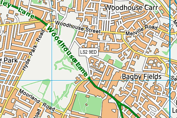 LS2 9ED map - OS VectorMap District (Ordnance Survey)