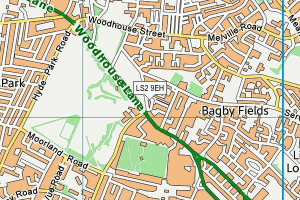 LS2 9EH map - OS VectorMap District (Ordnance Survey)