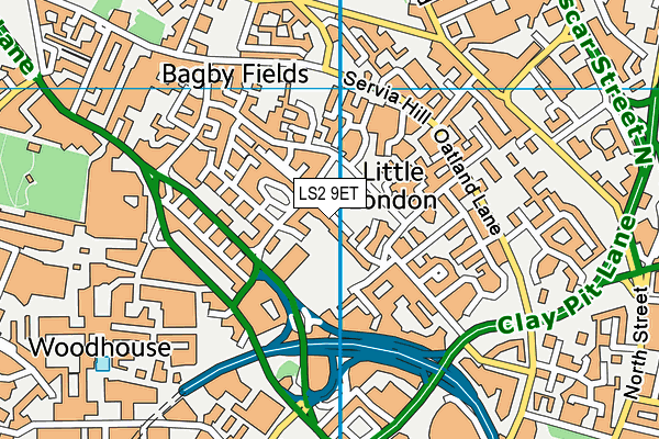 LS2 9ET map - OS VectorMap District (Ordnance Survey)