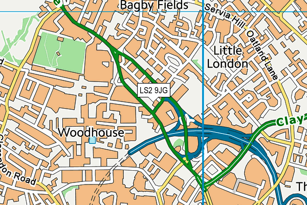LS2 9JG map - OS VectorMap District (Ordnance Survey)