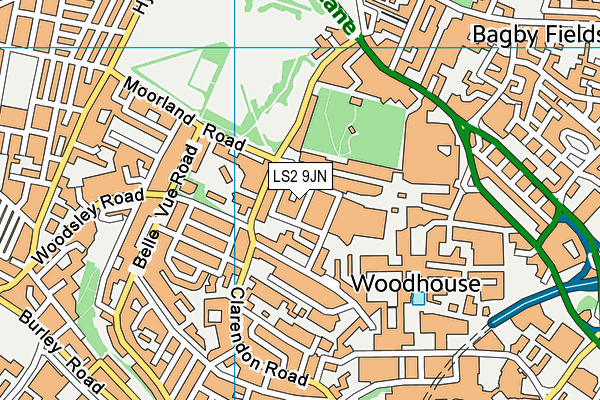 LS2 9JN map - OS VectorMap District (Ordnance Survey)
