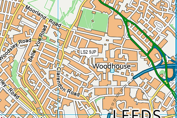 LS2 9JP map - OS VectorMap District (Ordnance Survey)