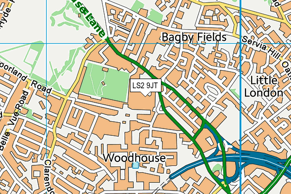 University of Leeds map (LS2 9JT) - OS VectorMap District (Ordnance Survey)