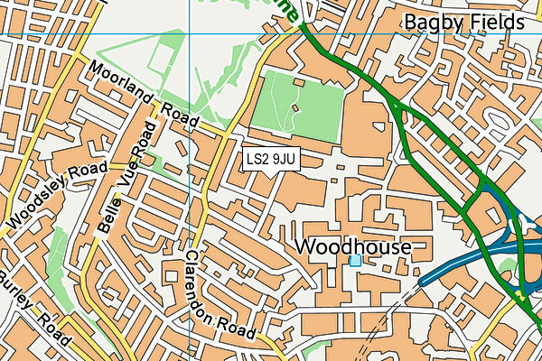 Cromer Terrace Fitness Studio (Closed) map (LS2 9JU) - OS VectorMap District (Ordnance Survey)